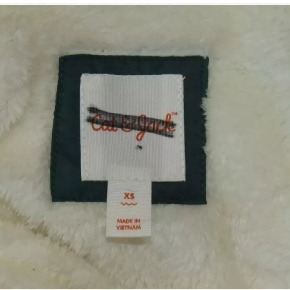 Cat & Jack Green Puffer Jacket NWT XS Faux Shearling Lined Hooded Full Zip - Picture 4 of 4